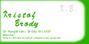 kristof brody business card