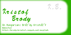 kristof brody business card